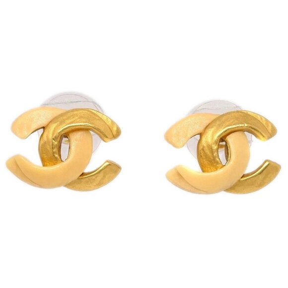 Chanel Piercing Earrings Gold CC 00T 185857 - Picture 1 of 4